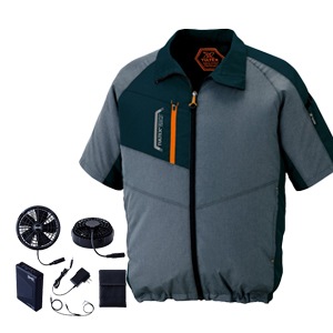 空調服セット 半袖｜ファン付き作業着・25Vバッテリーファン付き