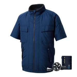 空調風神服フルセット｜ファン付きウェア・半袖・強風30V・企業の熱中