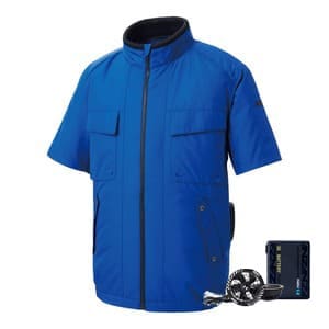 空調風神服フルセット｜ファン付きウェア・半袖・強風30V・企業の熱中
