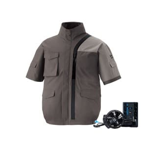 ファン付き作業着 半袖｜背中ファン・空調風神服セット・24Vバッテリー