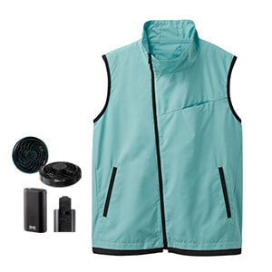 ファン付きベスト｜空調服セット・軽量 7.2Vセット。ストレッチ素材と