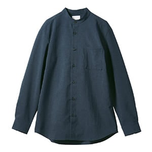 バンドカラーシャツ 長袖｜オニベジ・制菌素材・カフェ制服や物販