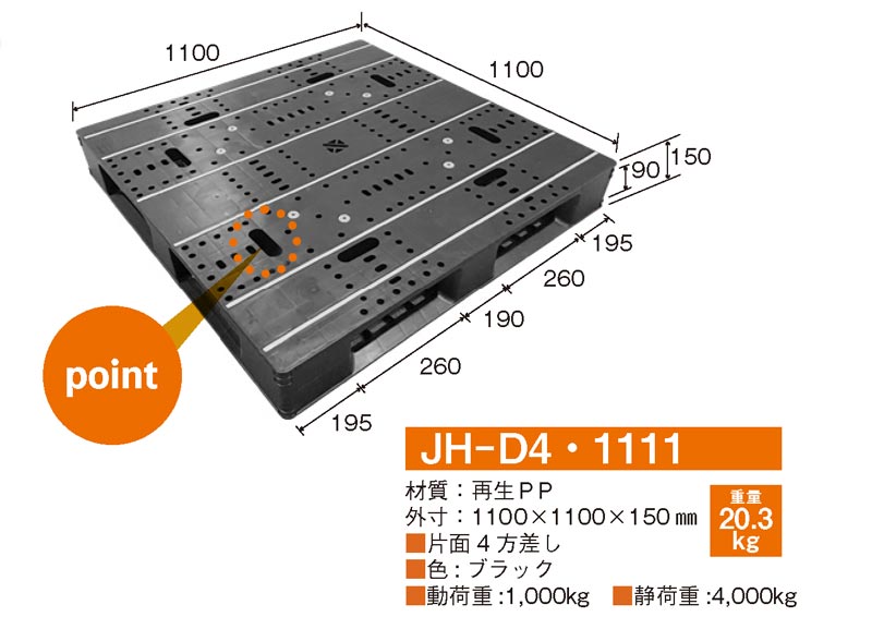 岐阜プラスチック工業 プラスチックパレット JCK-R2・140160 1400×1600