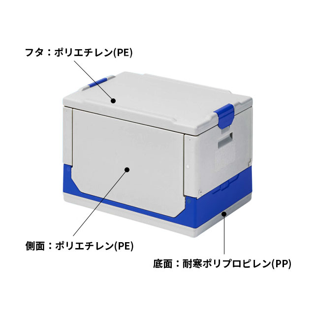 ワコン クールワン業務用折りたたみ保冷ボックス 容量37L グレー｜物流 