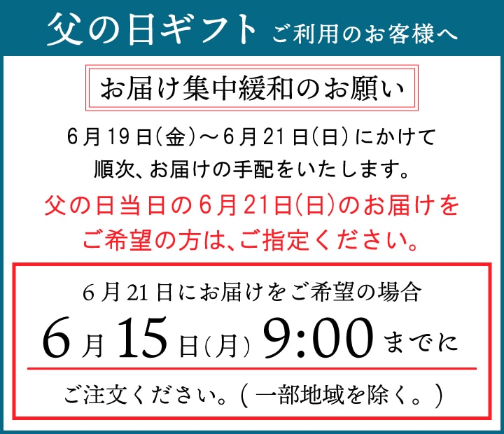父の日締め切り