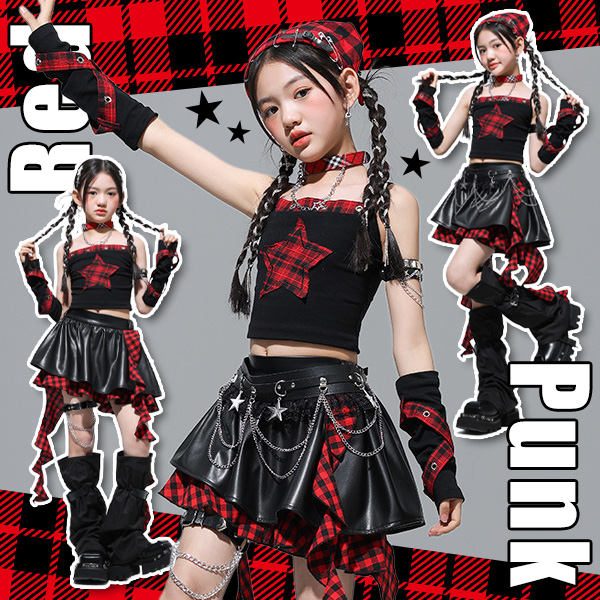 スカート衣装PICKUPITEMブラックレッドチェックスカートセット