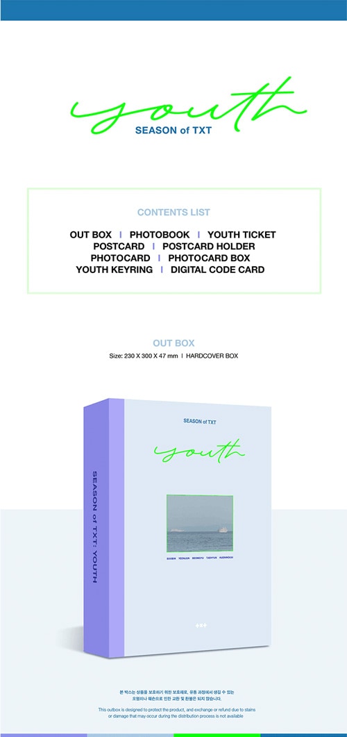 韓国スター写真集 TOMORROW X TOGETHER PHOTOBOOK [Season of TXT : YOUTH]  (フォトブック200P+チケット1種+ポストカードセット+フォトカードセット+キーリング1種+デジタルコードカード)-韓流ショップ