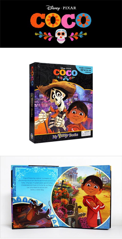 英語版 海外書籍 Disney Pixar Coco My Busy Book ディズニー ピクサー リメンバー ミー マイ ビジーブック 本 ミニフィギュア12種 本 ドラマ小説 漫画 一般書籍 韓流ショップ