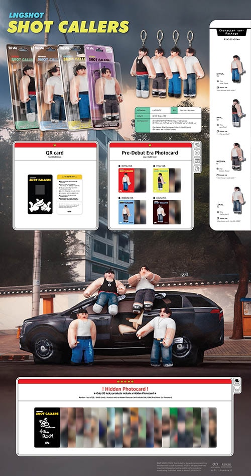 LNGSHOT shot callers キャラクターバージョン ルイ 4種セット] 韓国音楽 LNGSHOT (ロングショット) 1st EP「SHOT CALLERS