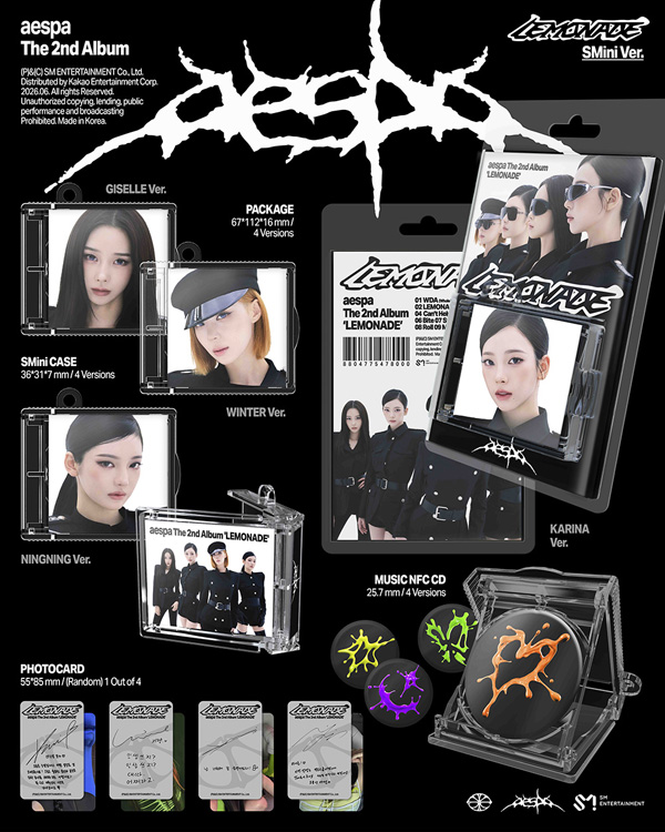 4種セット] 韓国音楽 aespa (エスパ) - 2集 「LEMONADE」 SMini Ver