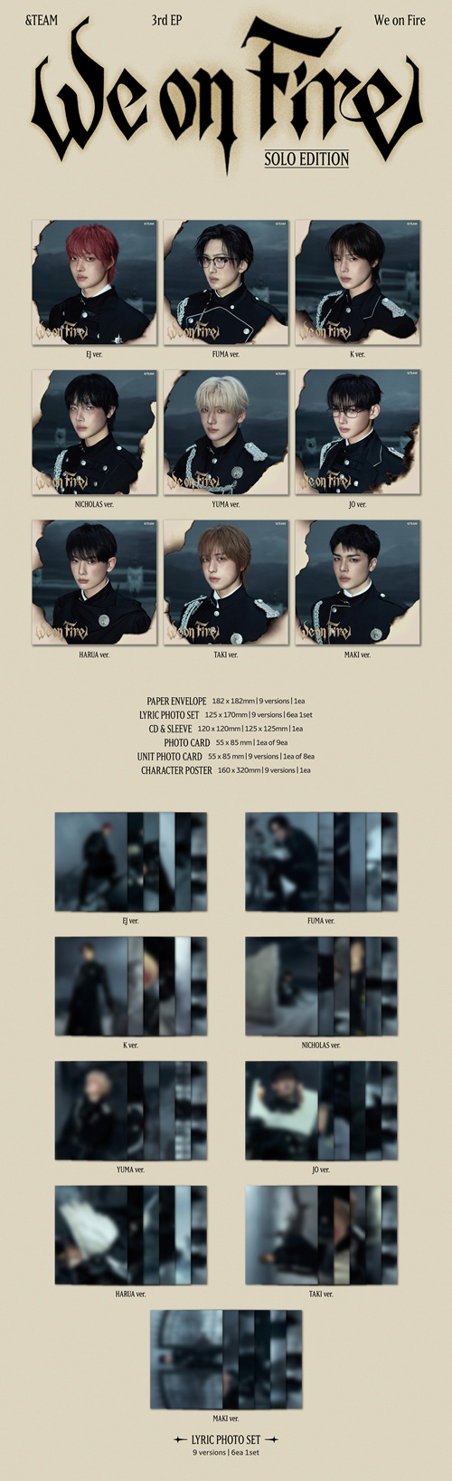 韓国盤）日本音楽 &TEAM (エンティーム) - 3rd EP 「We on Fire」 SOLO