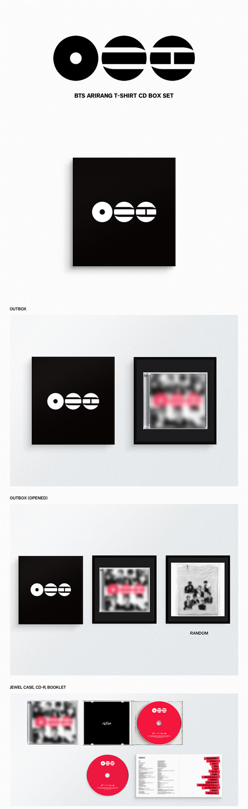 韓国音楽 防弾少年団 (BTS) - 5集 「ARIRANG」 T-shirt CD Box Set