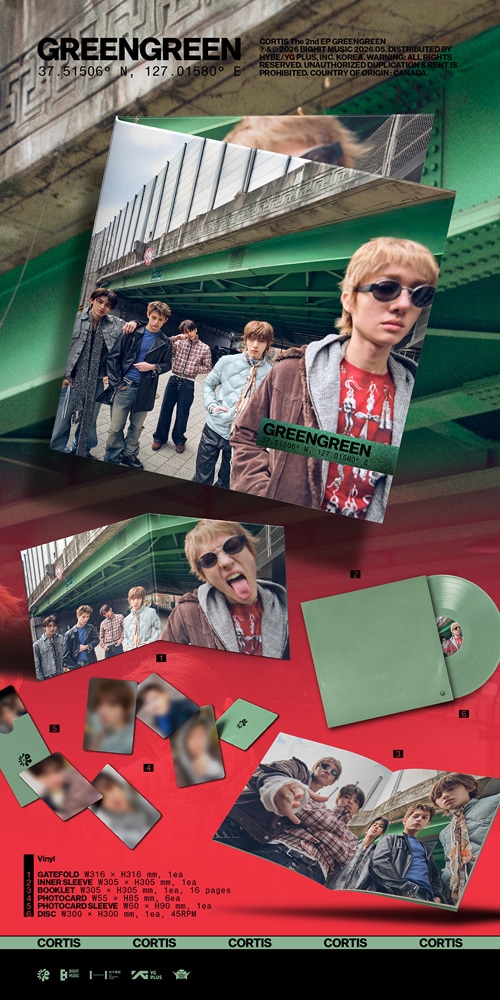 韓国音楽 CORTIS (コルティス) - 2nd EP 「GREENGREEN」 LP Ver. (予約