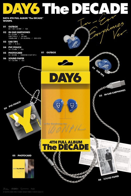 【限定】DAY6 10周年アルバム　イヤホン　ソンジン DAY6 | 데이식스 DAY6 In-Ear Version Buncheol / 10th