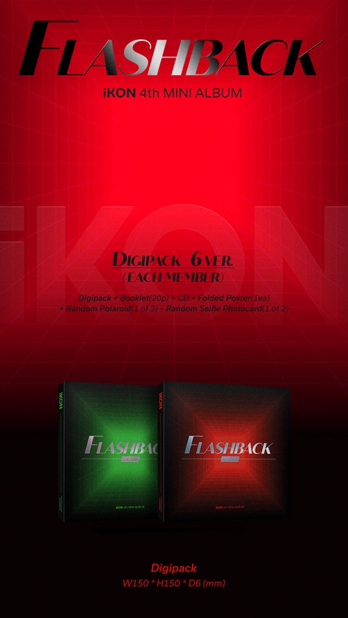 韓国音楽 iKON (アイコン) FLASHBACK [DIGIPACK Ver.]  (バージョン選択/CD+ブックレット20P+折りたたみポスター1種+ポラロイド1種+フォトカード1種) CD 男性アーティスト,I 韓流ショップ