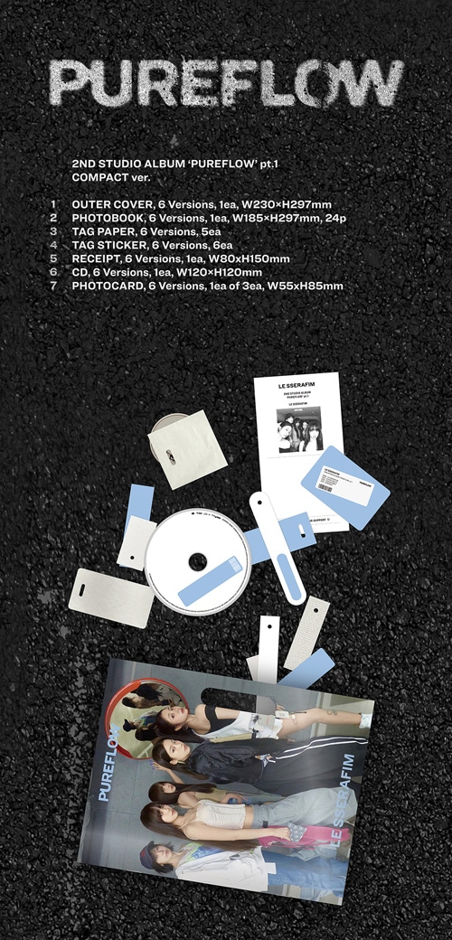 6種セット] 韓国音楽 LE SSERAFIM (ルセラフィム) - 2集 「PUREFLOW pt