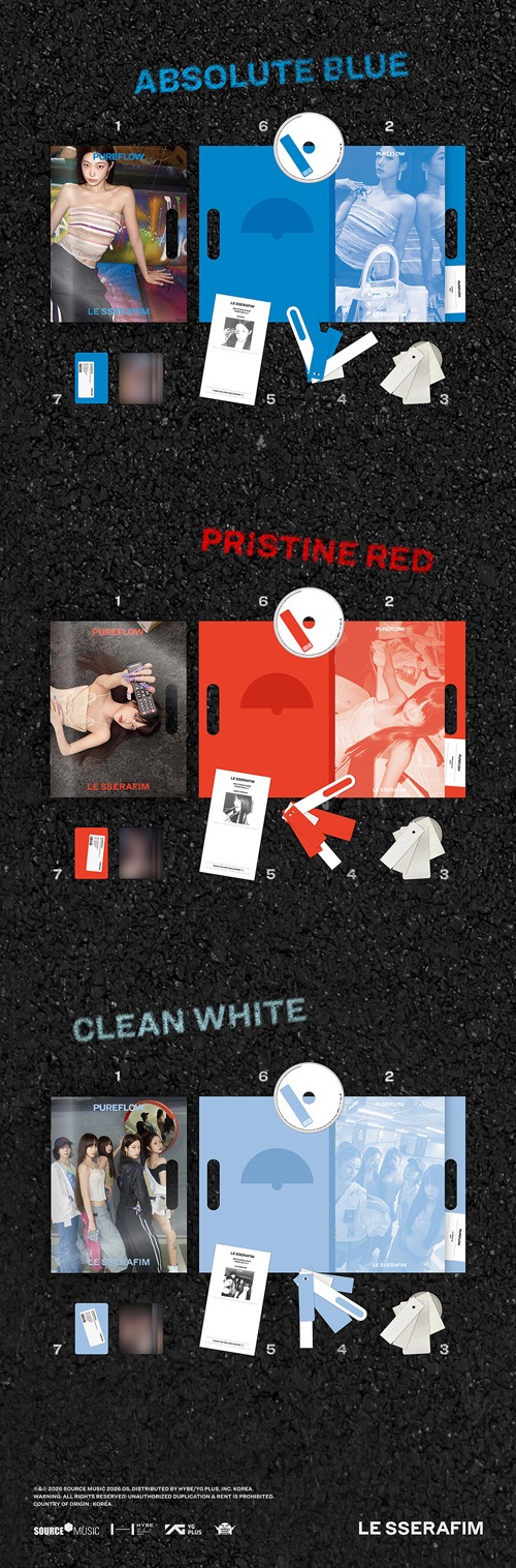 6種セット] 韓国音楽 LE SSERAFIM (ルセラフィム) - 2集 「PUREFLOW pt