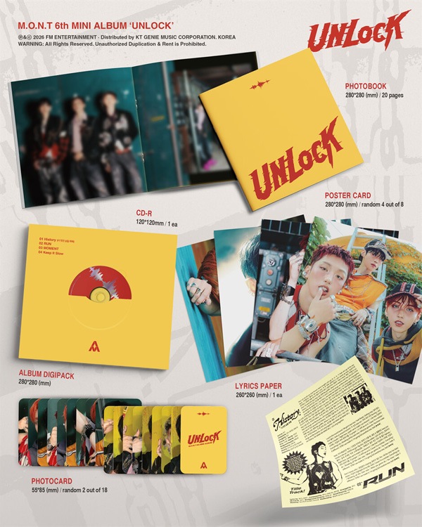 韓国音楽 M.O.N.T (モント) - 6thミニアルバム 「UNLOCK」 | CD 男性