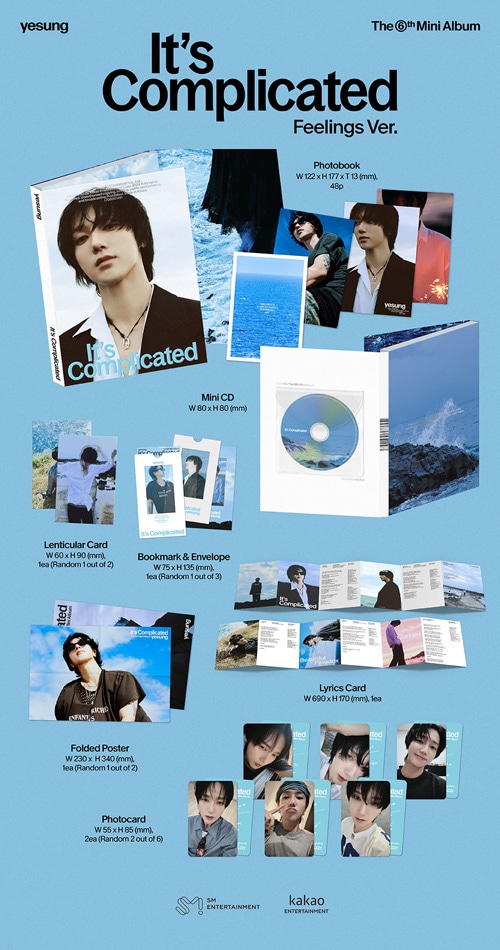 韓国音楽 SUPER JUNIORのイェソン - 6thミニアルバム 「It's Complicated」 Feelings Ver.  (ミニCD+フォトブック48P+折りたたみポスター1種+ブックマーク1種+レンチキュラーカード1種+歌詞ペーパー+フォトカード2種) | CD  男性アーティスト,SUPER JUNIOR | 韓流ショップ