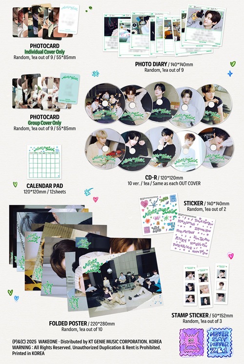 10種セット] 韓国音楽 ZEROBASEONE (ZB1) - 1集 「NEVER SAY NEVER