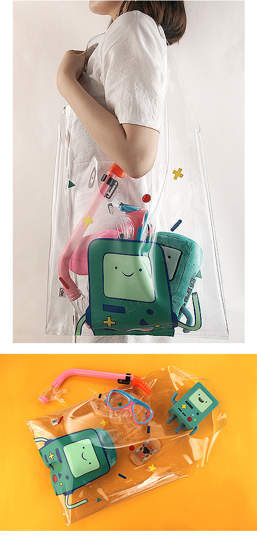 先払いのみ キャラクターグッズ Adventure Time アドベンチャー タイム ビーモ 透明バッグ キャラクターグッズ Adventure Time 韓流ショップ