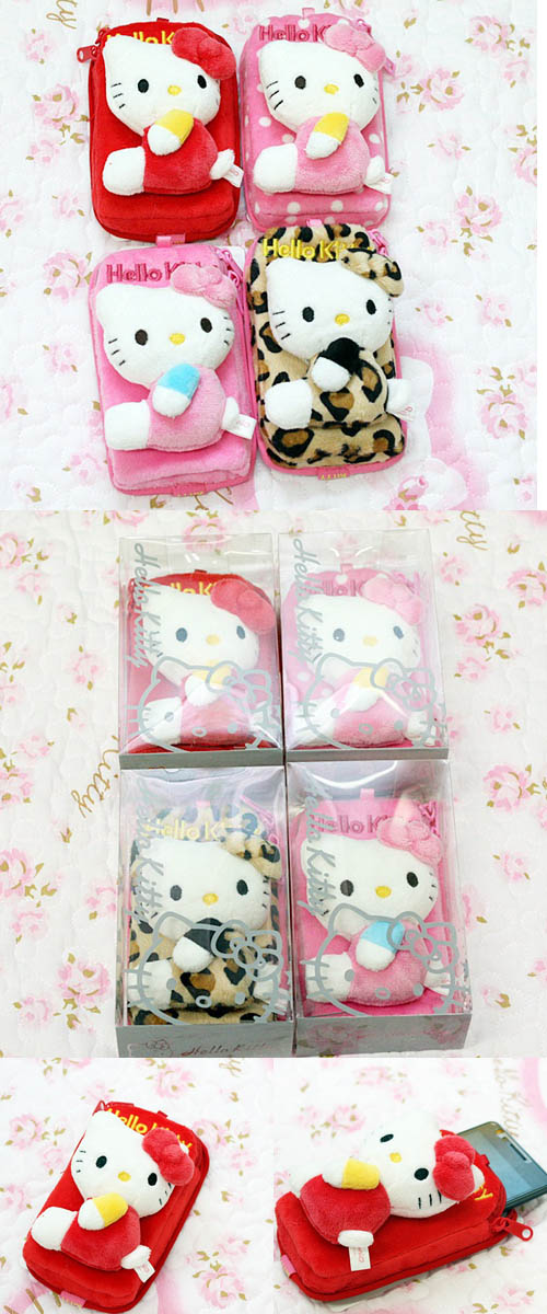 先払いのみ）韓国文具 ハローキティ ぬいぐるみ 携帯ケース(4種1択