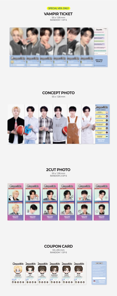 ENHYPEN (エンハイフン) WORLD COUPON CARD COLLECTION [CAMPUS LIFE