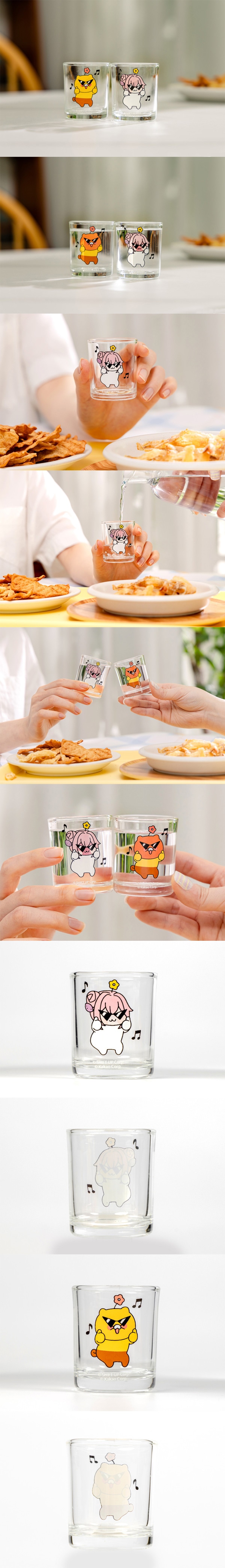 手描き装飾グラス 5個セット NIKKE × KAKAO FRIENDS] Doro＆Choonsik 変色 ソジュグラスセット