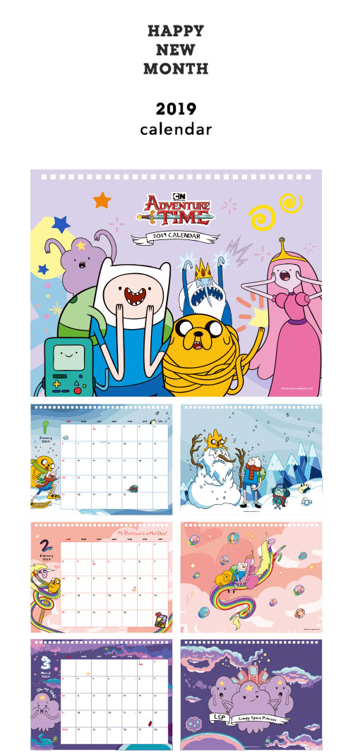 先払いのみ キャラクターグッズ Adventure Time アドベンチャー タイム 19 卓上用 カレンダー ポスター カレンダー カレンダー 韓流ショップ