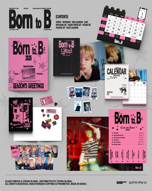 BAEKHYUN サイン入り EXO 2020 シーズンズグリーティングカード 予約特典] 韓国スターグッズ EXOのベクヒョン 2026 シーズン