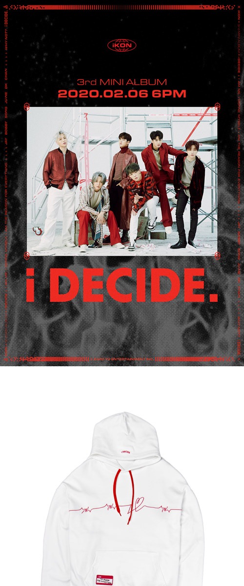 先払いのみ 韓国スターグッズ Ikon アイコン 3rd Mini Album I Decide Official Md フードシャツ Type 1 2種1択 スターグッズ Yg Ent Ikon 韓流ショップ