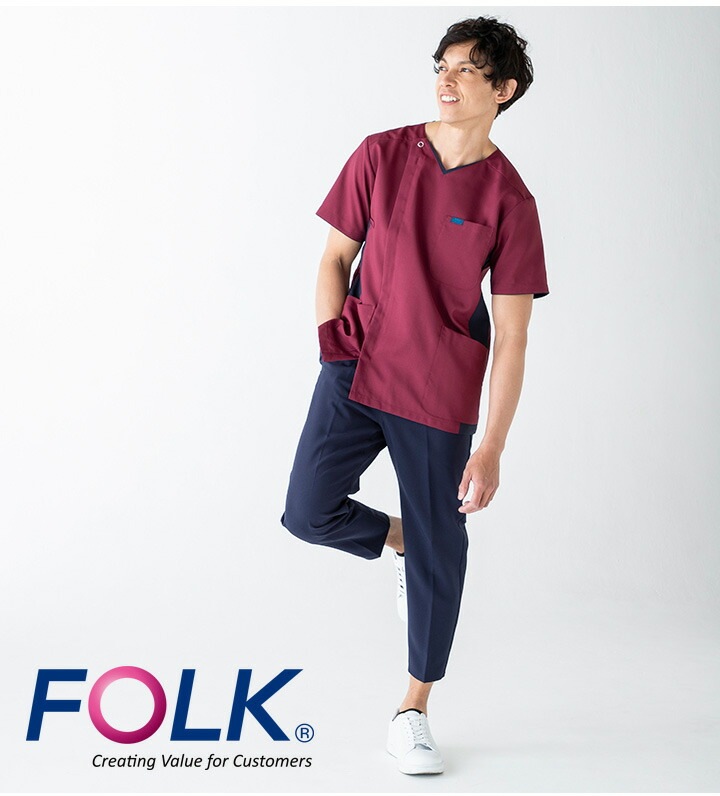 即日発送】スクラブ 医療 ジップスクラブ FOLK 7025SC メンズ 医療