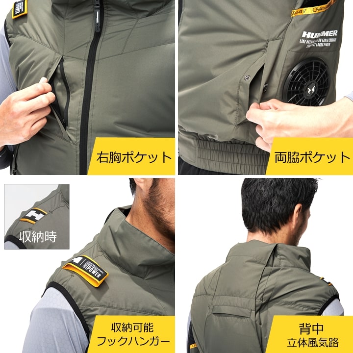 即日発送】HUMMER ハマー 2025年 空調風神服 空調ウェア サイドファン