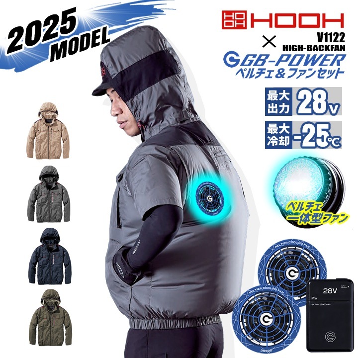 即日発送】空調服 ハイバック ペルチェファン＆バッテリーセット