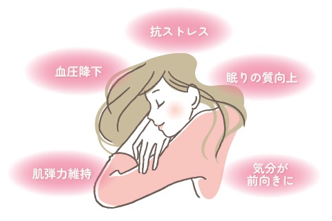 GABA 抗ストレス 血圧降下 眠りの質向上 効果イラスト