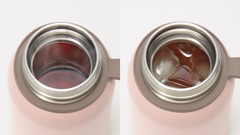 (左)温かい飲み物の画像(右)カ冷たい飲み物の画像