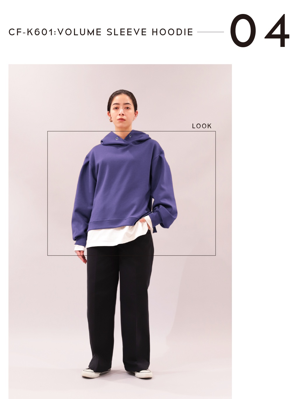 04 CF-K601:VOLUME SLEEVE HOODIE