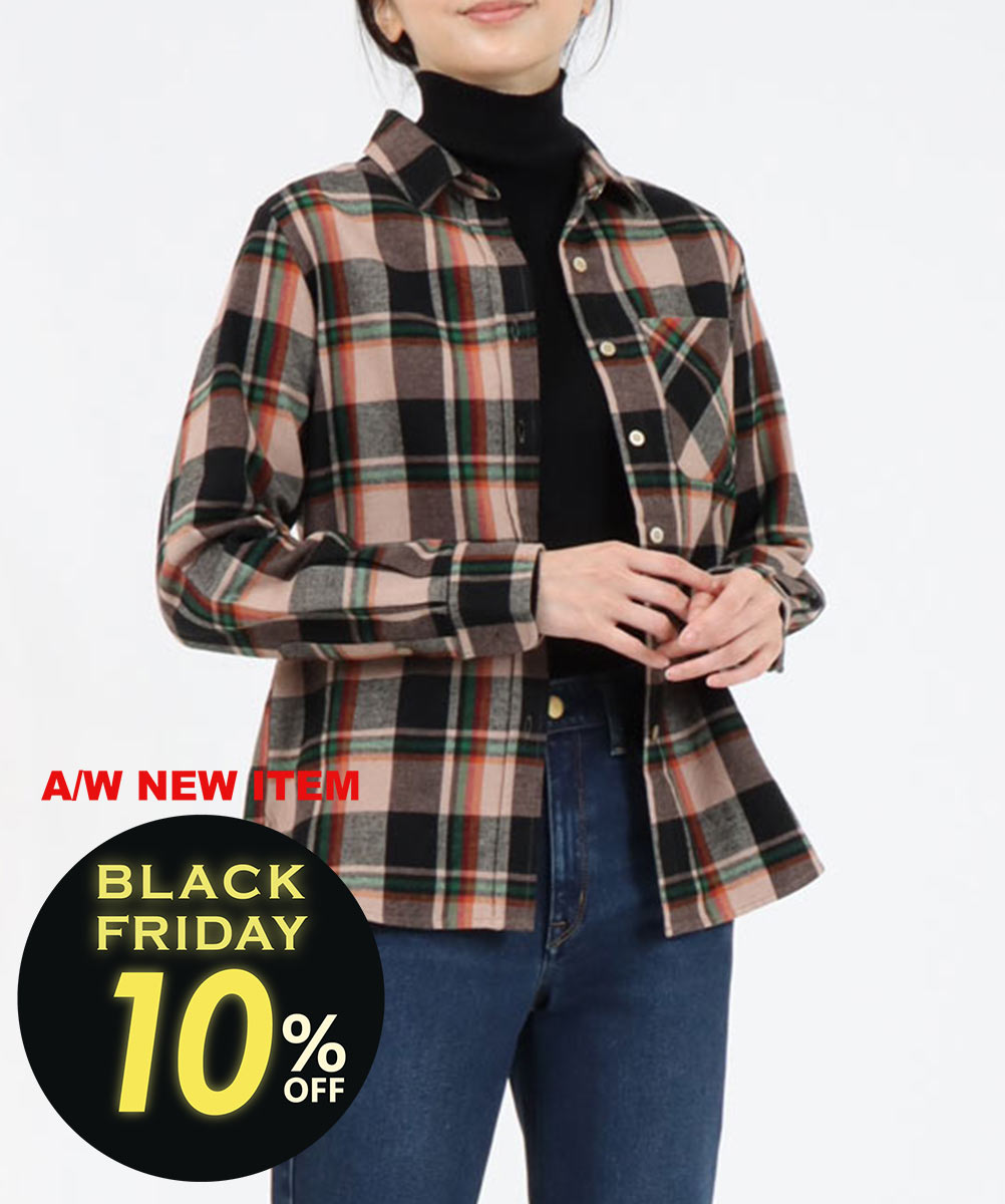 M.J.G公式】綿×ウール起毛チェックネルシャツ｜軽アウターにもなる2WAY