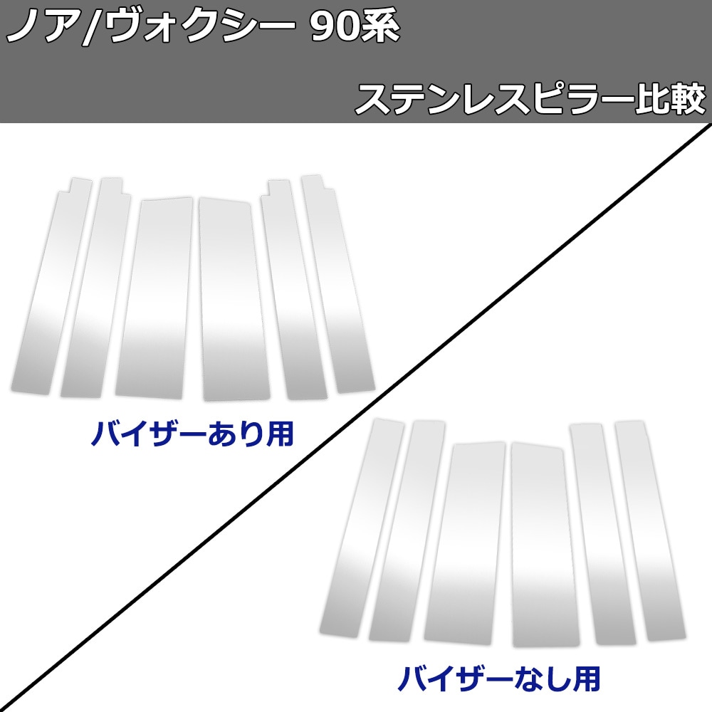 ノア ヴォクシー VOXY エスクァイア 80系 ZRR80W ZRR85W ZRR80G ZRR85G ZWR80Gのステンレスピラーはカスタマイズ ドレスアップにおすすめです