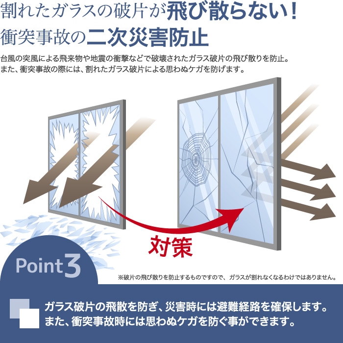 窓ガラスの飛び散り防止