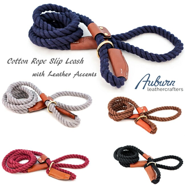 リードロープ AUBURN コットンロープスリップリード 中型犬大型犬用 アメリカ製 首輪