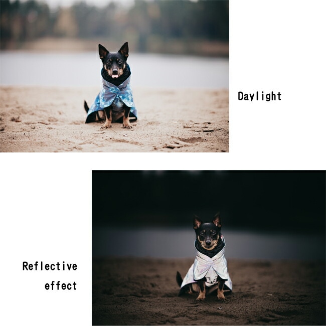 暗闇で光るレインコート PAIKKA ビジビリティレインコート 小型犬