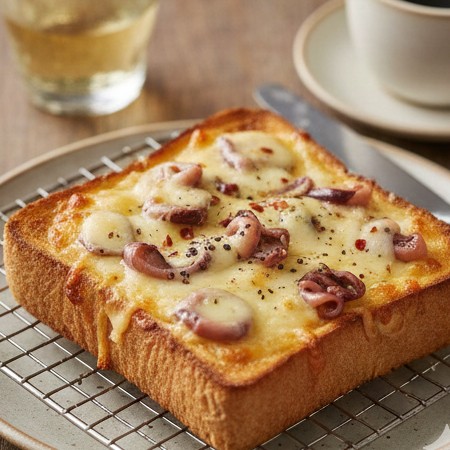 禁断の味！塩辛チーズトースト