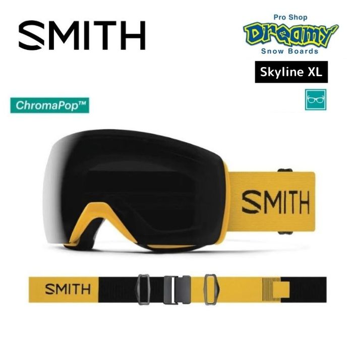 23-24 SMITH スミス SKYLINE XL 010274082 GOLD BAR 眼鏡対応 スノーゴーグル ラージフィット  正規品-スノーボード（キッズ）・サーフィンの専門店｜DREAMY