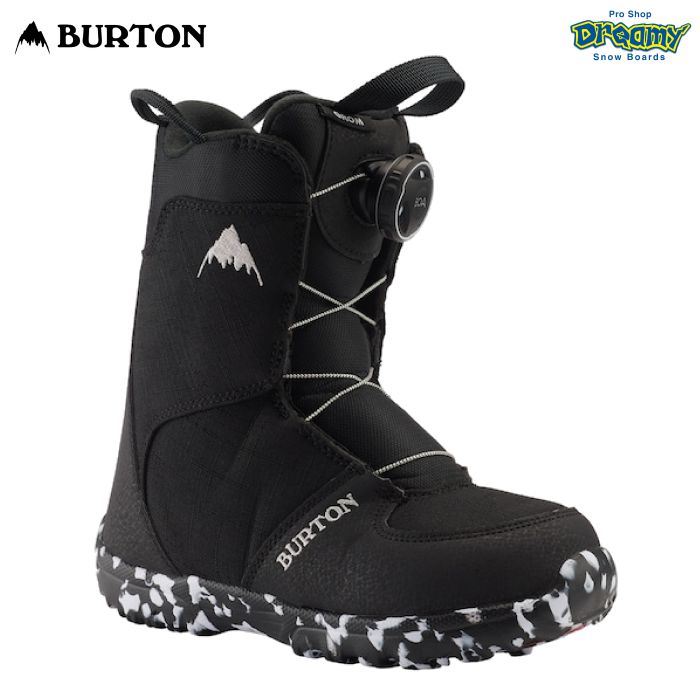 BURTON バートン Kids' Grom BOA Snowboard Boots 150891 グロム スノーボードブーツ  Room-To-Grow ソフトフレックス オールマウンテン キッズ Black 正規品-スノーボード（キッズ）・サーフィンの専門店｜DREAMY