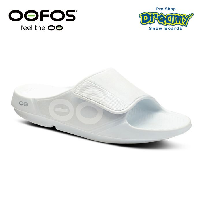 OOFOS ウーフォス OOahh Sport Flex White 2000060003231 リカバリーシューズ 特殊ソール 衝撃吸収 洗濯可能  防臭効果 軽量 正規品-スノーボード（キッズ）・サーフィンの専門店｜DREAMY