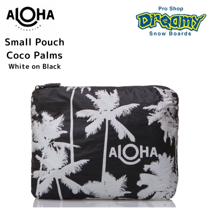 ALOHA COLLECTION アロハコレクション Small Pouch Coco Palms Wht/Blk