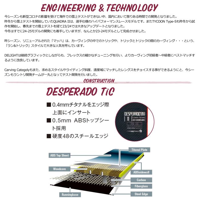 23-24 GRAY SNOWBOARD グレイ DESPERADO TiC デスペラード シングル