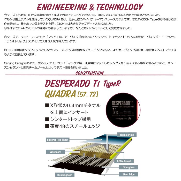 23-24 GRAY SNOWBOARD グレイ DESPERADO Ti TypeR デスペラード バリオ