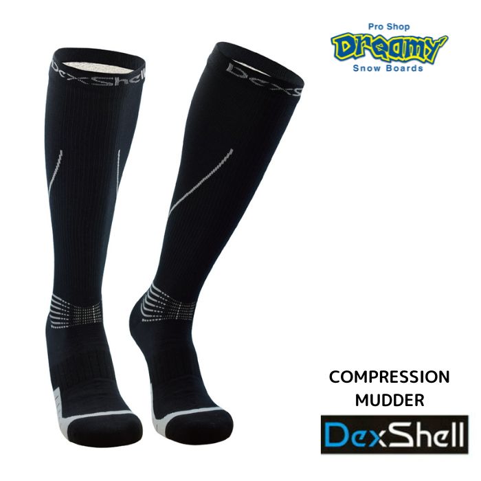 DexShell デックスシェル DS635GRY COMPRESSION MUDDER ハイソックス 100％シームレス防水 通気 透過性 靴下  ソックス 釣り アウトドア スノーボード-スノーボード（キッズ）・サーフィンの専門店｜DREAMY
